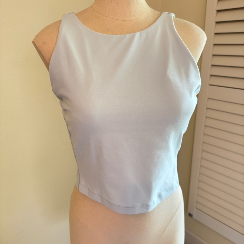 Lululemon Align High-Neck Tank Top cop Shelf Bra Icing Blue size 12